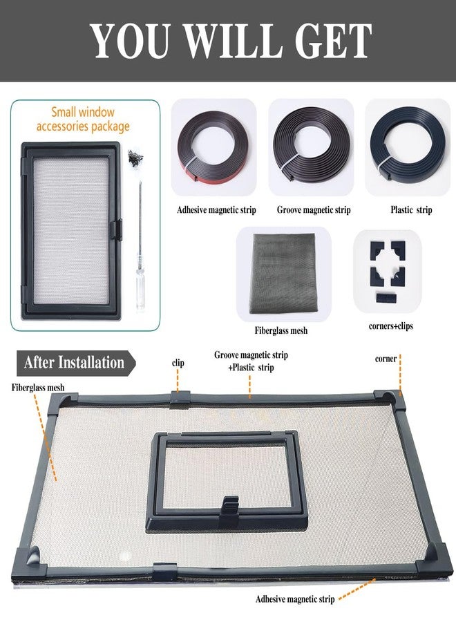 Maguesh Magnetic Fish Tank Cover with Feeding Window Dark Grey Frame Grey Fiberglass Mesh, DIY Magnetic Fish Tank Lid 39"x19"(100x50CM), Preventing Fish from Jumping Out The Size can be Adjusted Smaller - Image 4